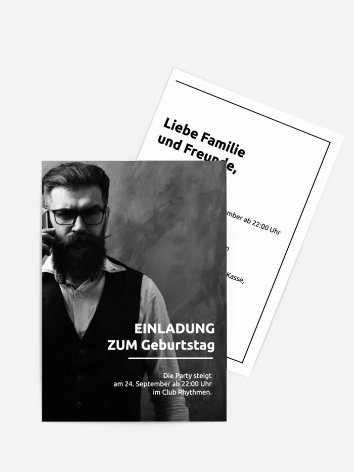 Geburtstagseinladung Harte Schatten