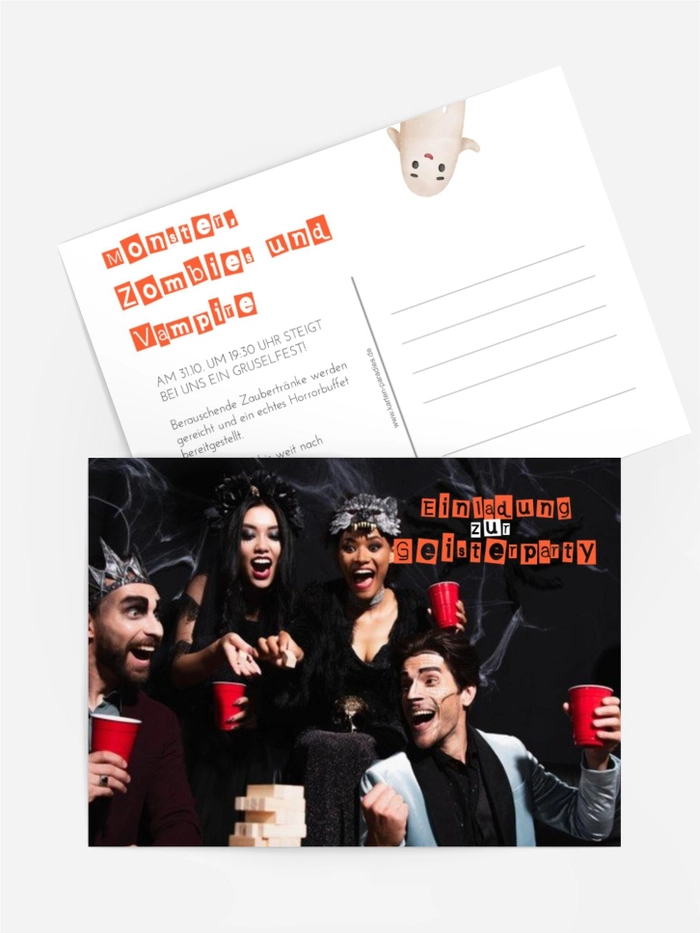 Halloween Einladung Fleisch gegessen