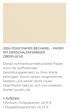 250g feinstpapier bechamel - papier mit eierschalenfarbiger oberfläche