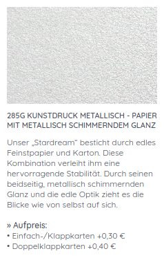 285g kunstdruck metallisch - papier mit metallisch schimmerndem glanz