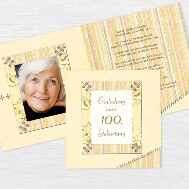 Einladungskarten zum 100 Geburtstag
