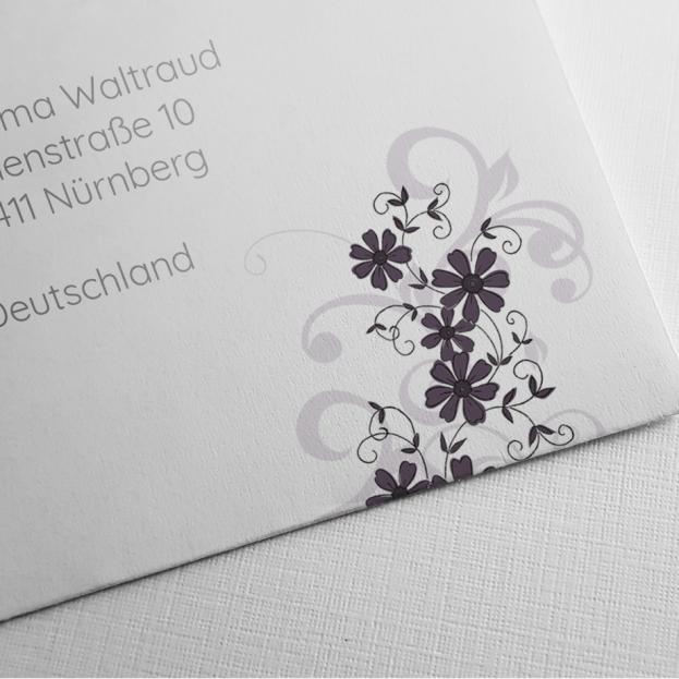 Bedruckte Umschläge zur Hochzeit