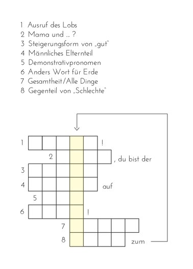 Ansicht 3 - Vatertagskarte Kreuzworträtsel