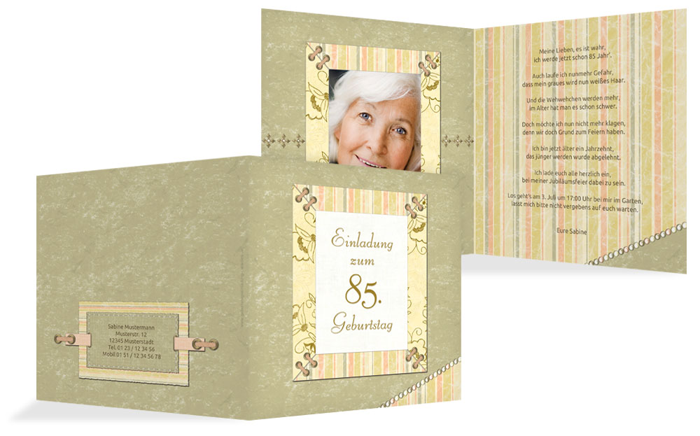 Einladungskarten zum 85. Geburtstag KartenParadies.de